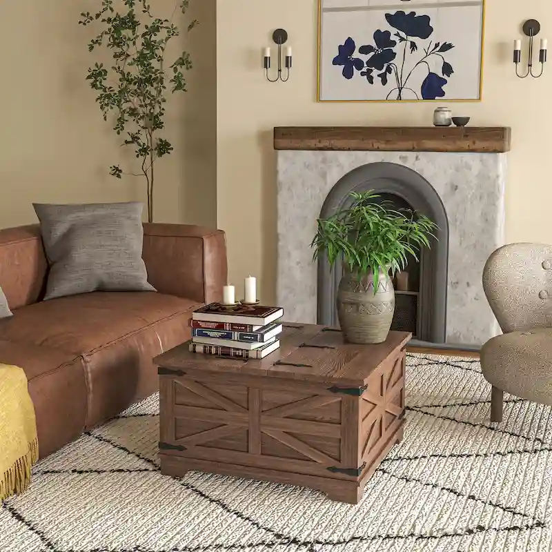 Farmhouse Coffee Table with Storage