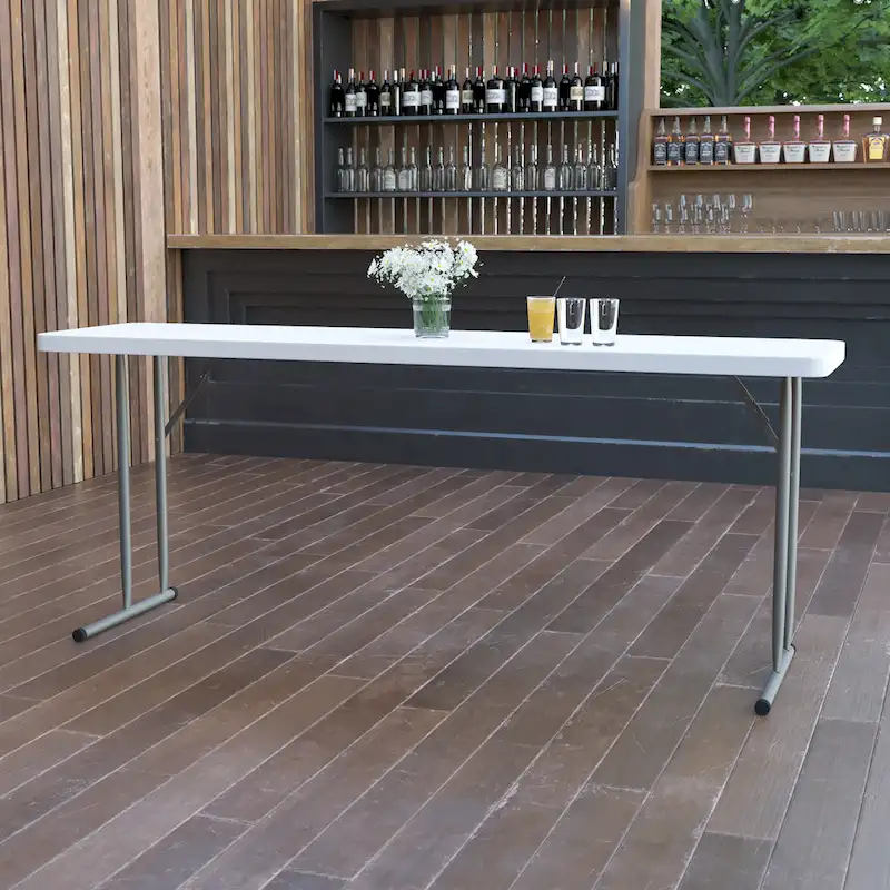 18W x 72L Plastic Folding Training Table with Granite White Surface