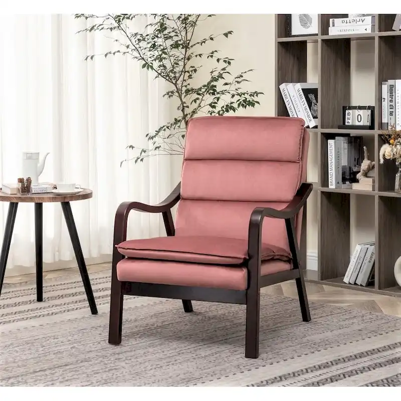 Clovis 24.8 Wide Mid-Century Modern Velvet Armchair