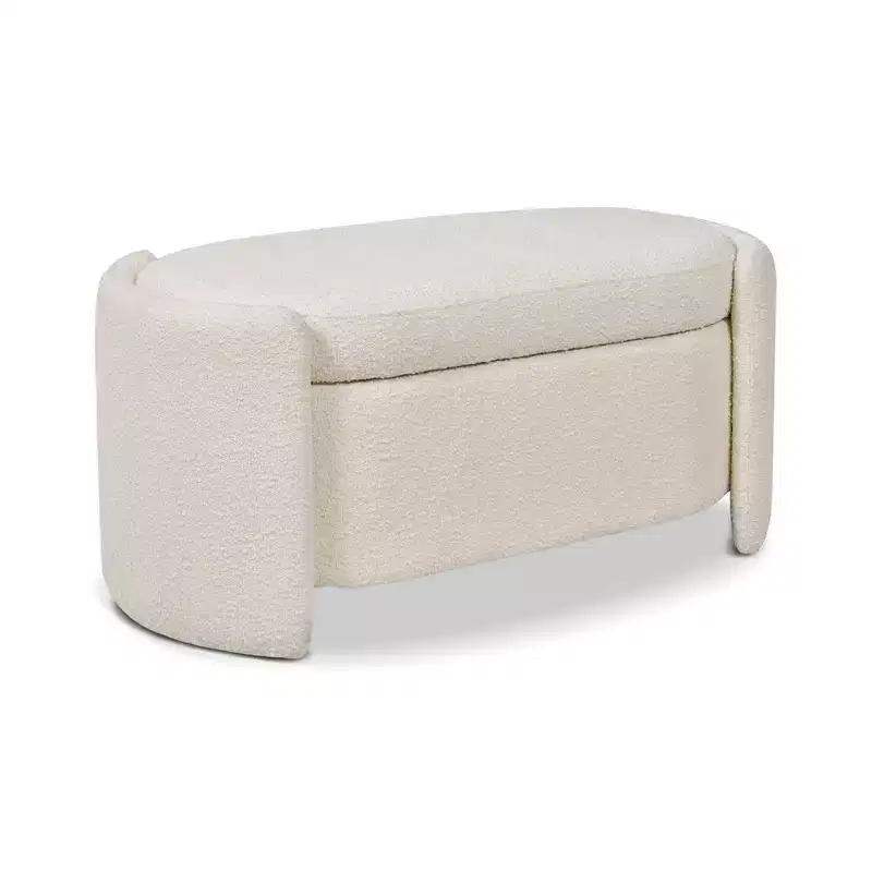 43 Upholstered Oval Storage Bench