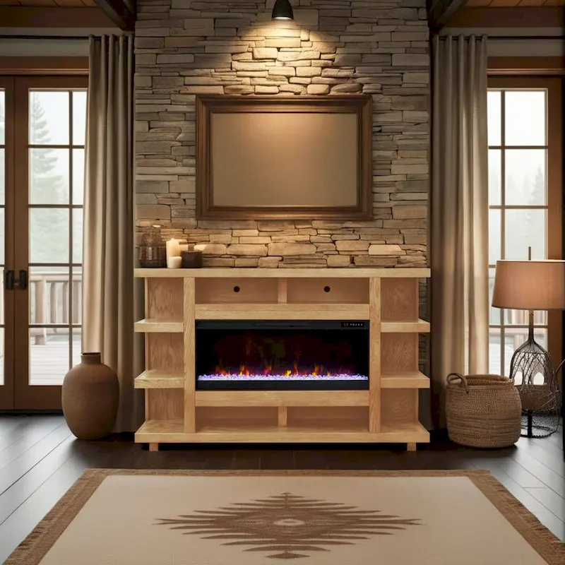 72-inch Fireplace Mantel with Electric Fireplace Insert
