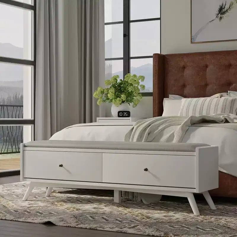 Flynn Bench, White