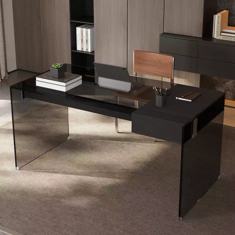 Luck Live 53.14-inch Tempered glass desk