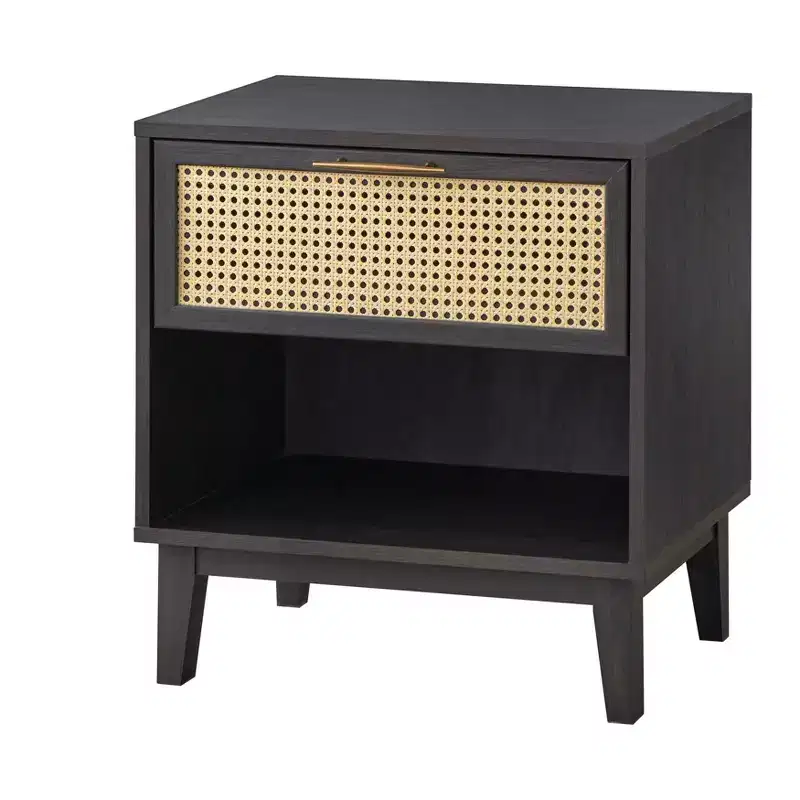 Andros Night Stand with Faux Cane Drawer Front - Buylateral