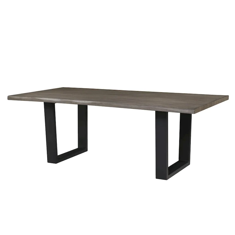 Dark Brown Finish 84 Live Edge Dining Table