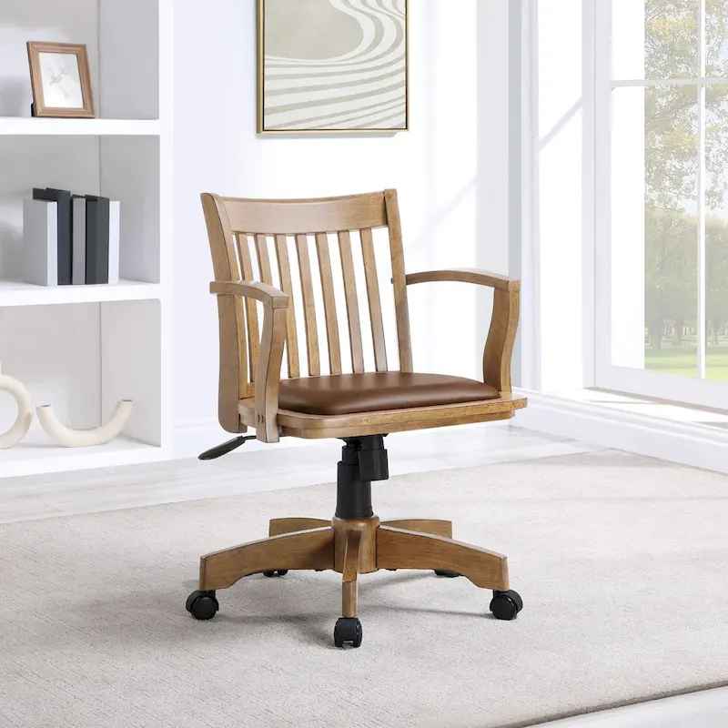 Copper Grove Wilbur Vintage Padded Wood Banker's Chair