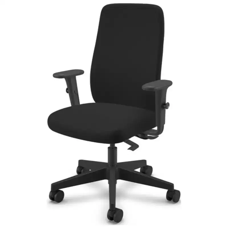 HomeStock 33 in.H Adjustable Height Black Faux Leather Seat Material with Casters/Wheels Office Chairs