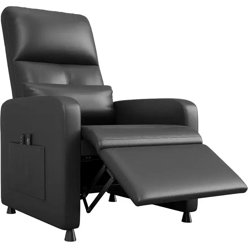 Acekool Power Recliner Chair, Adjustable Electric PU Leather Recliner with USB Port, Side Pockets, Ergonomic Single Sofa for Living Room, Home Theater