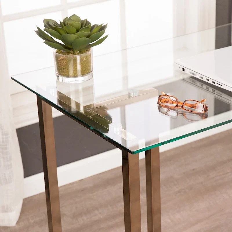 SEI Furniture Haxor Champagne Writing Desk