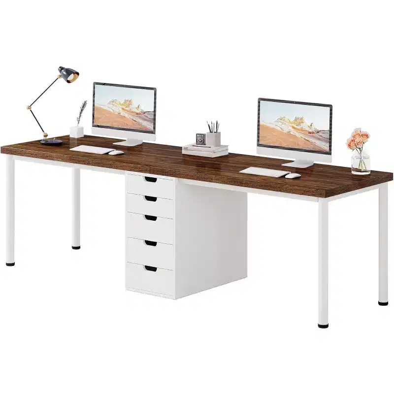 Lantine 78.74 Inches Computer Desk with 5 Drawers