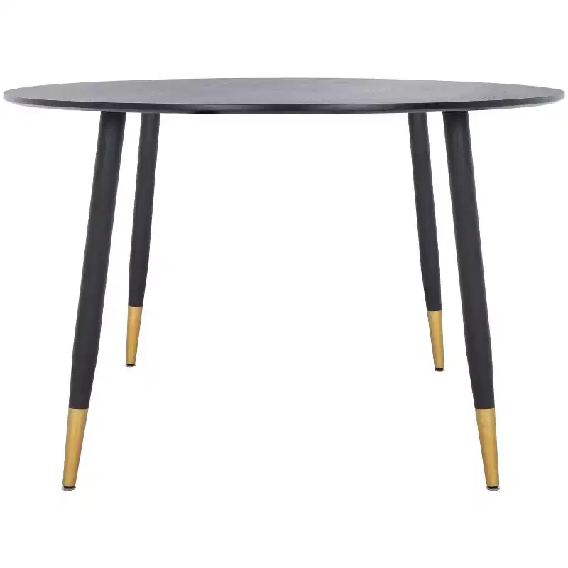 Round Dining Table in Black and Gold