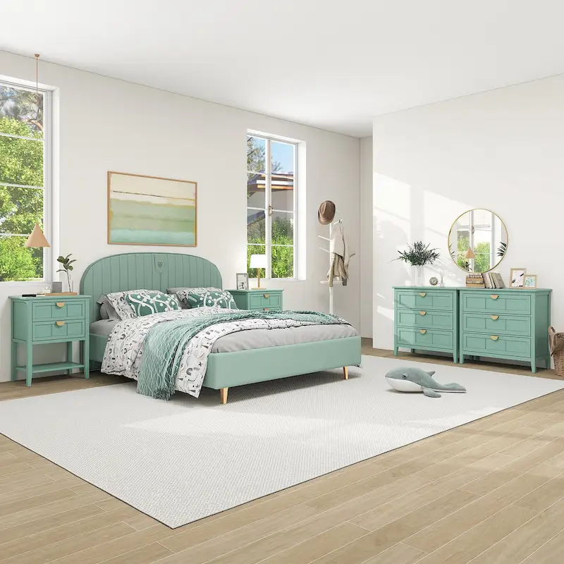American Style 3-Drawer Vertical Chest Cabinet with Golden Handle for bedroom, living room