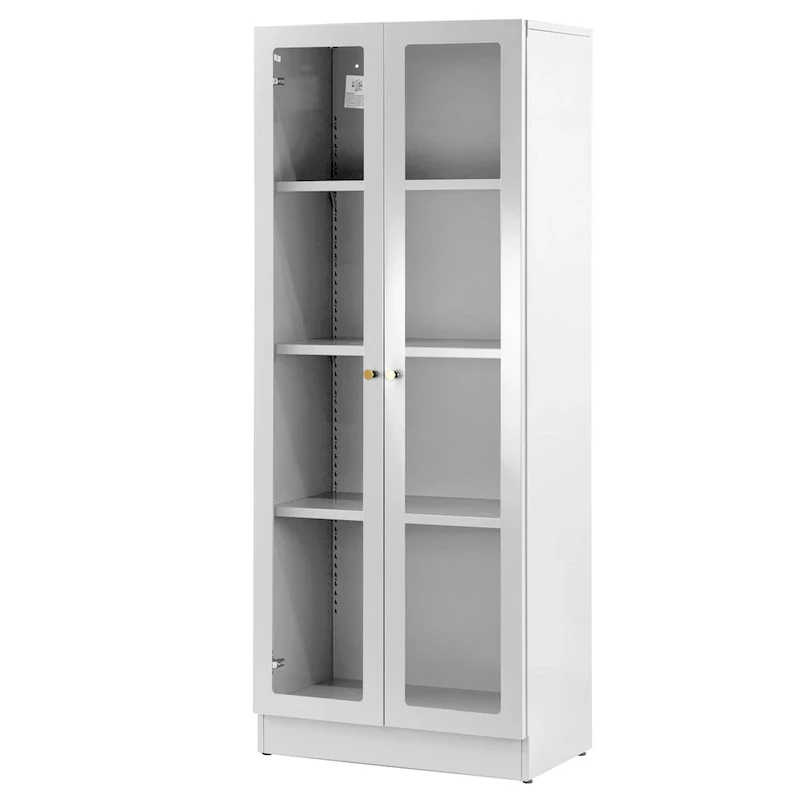 White Steel French Door Cabinet, 2-Door, 1-Person, 59