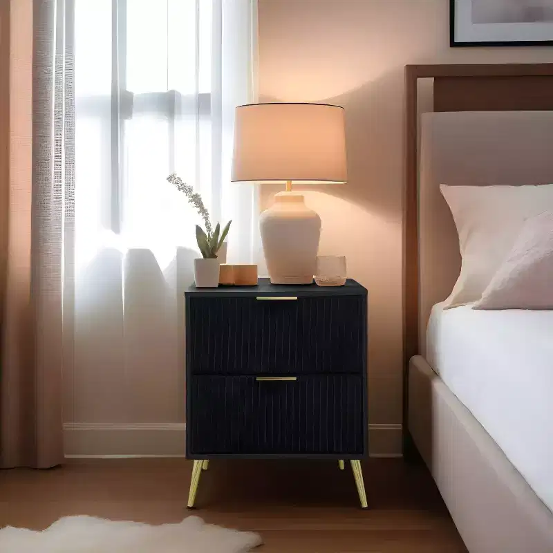 Home Design Everett Nightstand Black