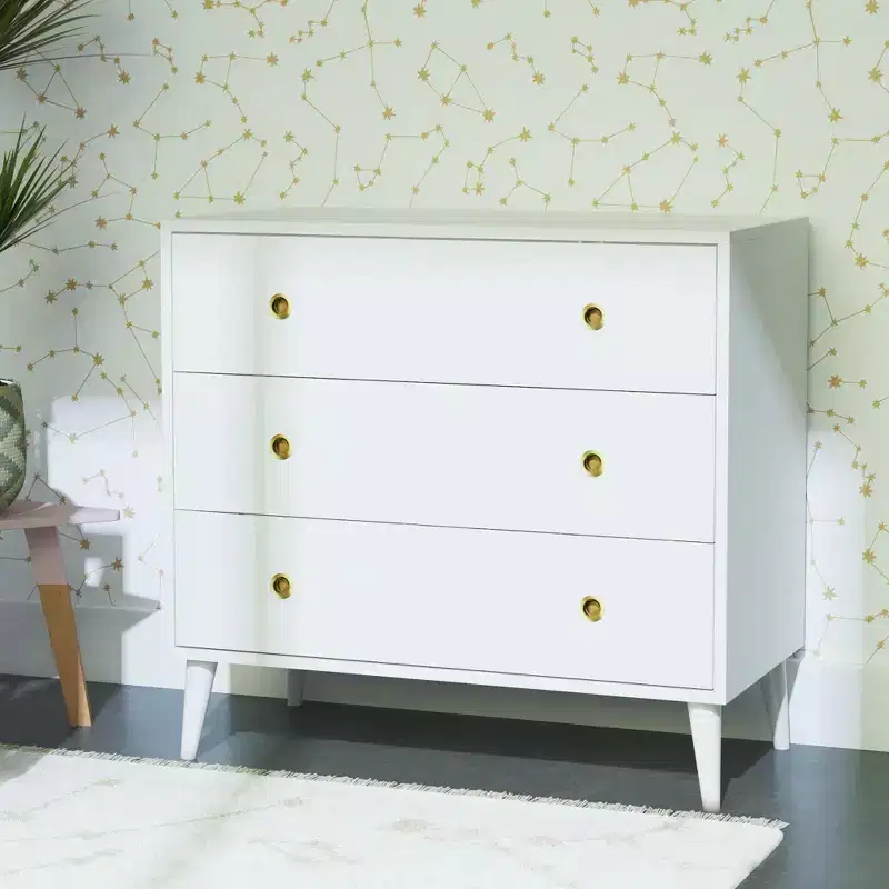 GDFStudio Liora Mid-Century 3-Drawer Storage Dresser